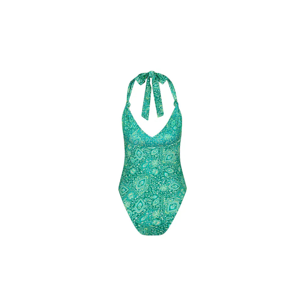 Kulani Kinis Kulani Kinis Emerald Aura Soft Knot Halter One Piece Kulani Kinis Emerald Aura Soft Knot Halter One Piece Splash Swimwear One Piece