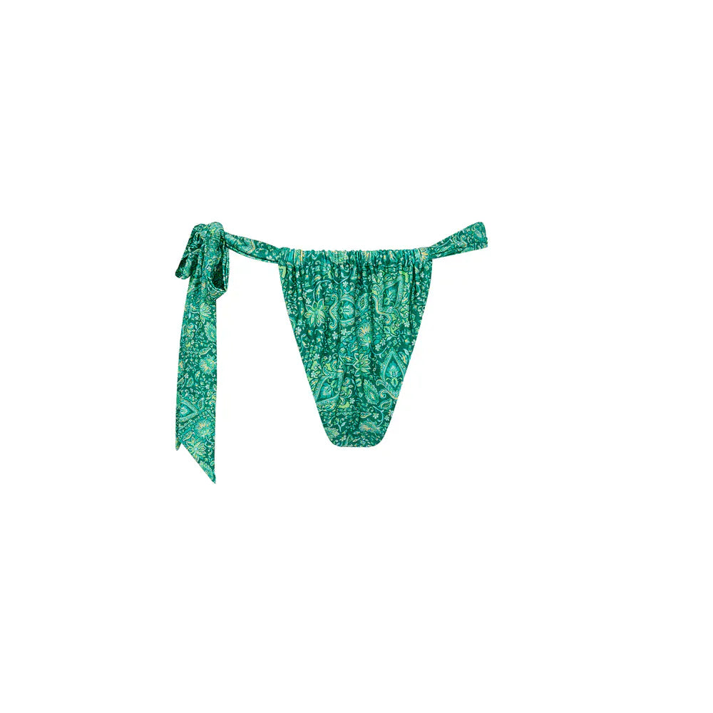 Kulani Kinis Kulani Kinis Emerald Aura Soft Tie Ruched Thong Bikini Bottom Kulani Kinis Emerald Aura Soft Tie Ruched Thong Bikini Bottom Splash Swimwear Bikini Bottoms
