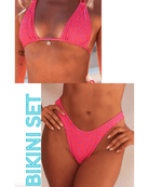 Kulani Kinis Kulani Kinis Halter Bralette Bikini Top & Gathered Deep V Thong Bikini Bottom - Kiss Me Kulani Kinis Halter Bralette Bikini Top & Gathered Deep V Thong Bikini Bottom - Kiss Me Splash Swimwear Bikini Set Small
