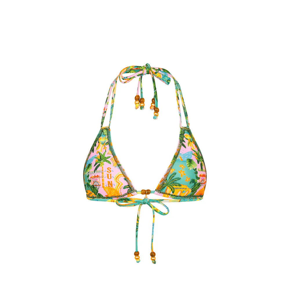 Kulani Kinis Kulani Kinis Halter Bralette Bikini Top - Sunlit Spritz Kulani Kinis Halter Bralette Bikini Top - Sunlit Spritz Splash Swimwear