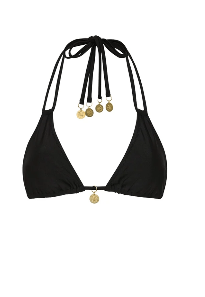 Kulani Kinis Kulani Kinis Halter Bralette Bikini Top - Twilight Black TOP155-TWBL Kulani Kinis Halter Bralette Bikini Top - Blue Lagoon Splash Swimwear Bikini Tops XS