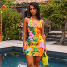 Kulani Kinis Kulani Kinis Halter Neck Mini Dress - Sunlit Spritz Kulani Kinis Halter Neck Mini Dress - Sunlit Spritz Splash Swimwear Swim Dress