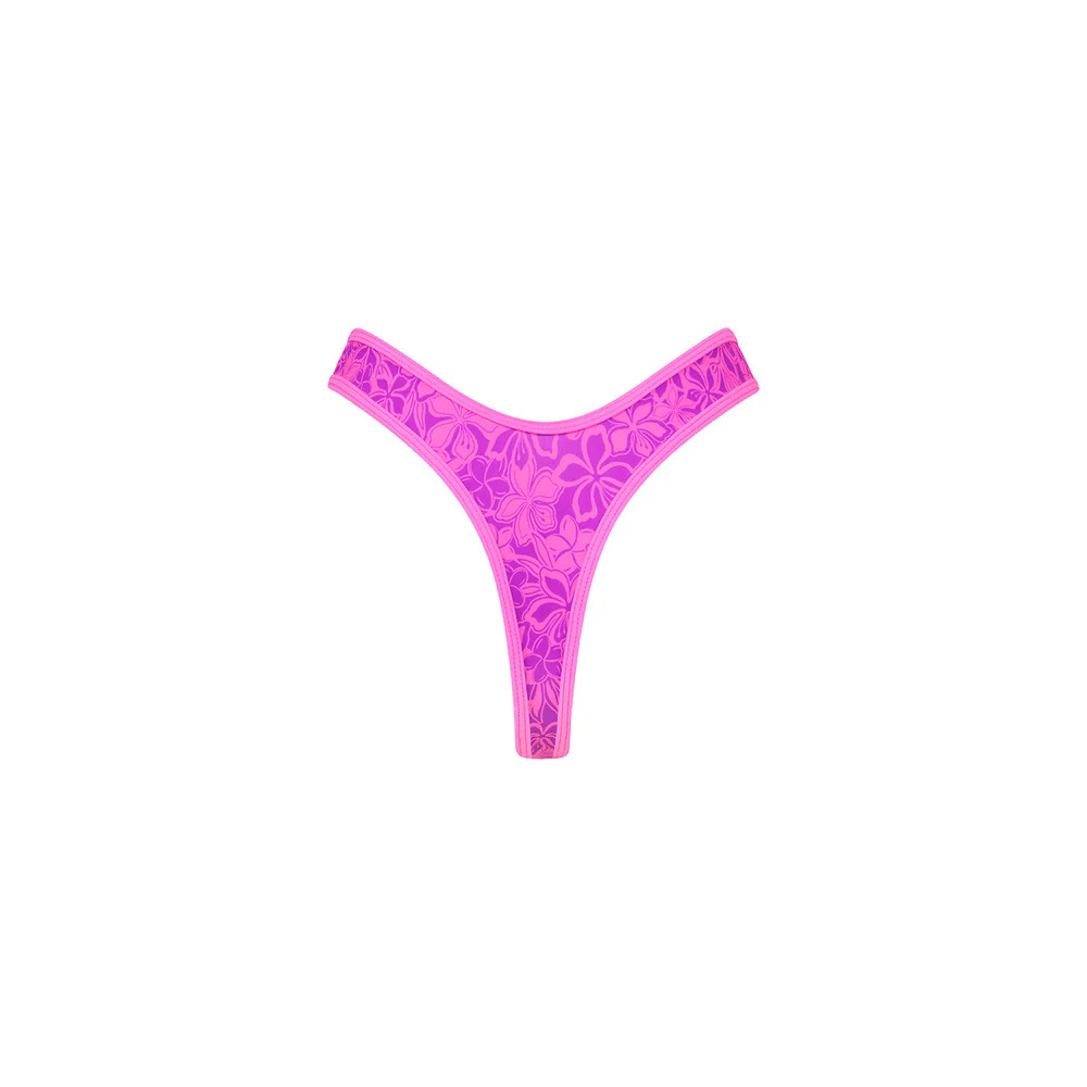 Kulani Kinis Kulani Kinis High Leg Thong Bikini Bottom -Bubble Berry Kulani Kinis High Leg Thong Bikini Bottom -Bubble Berry Splash Swimwear