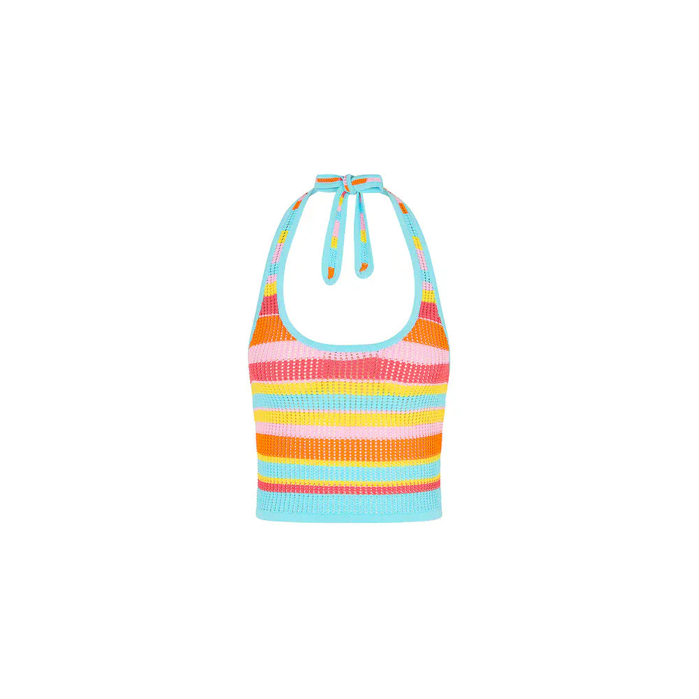 Kulani Kinis Kulani Kinis Knit Halter Tie Top - Sunset Strip Kulani Kinis Knit Halter Tie Top - Sunset Strip Splash Swimwear Clothing Top