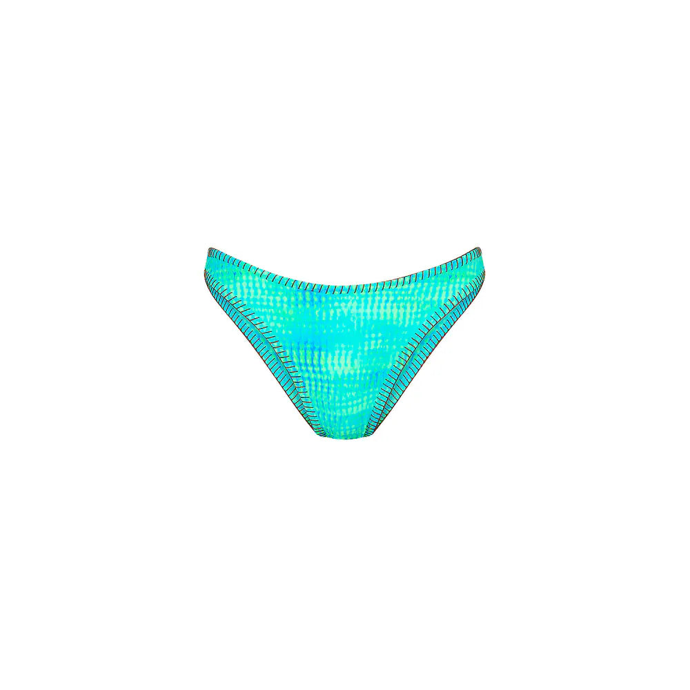Kulani Kinis Kulani Kinis Lace Stitch High Leg Vintage Bikini Bottom - Summer Seas Kulani Kinis Lace Stitch High Leg Vintage Bikini Bottom - Summer Seas Splash Swimwear Bikini Bottoms