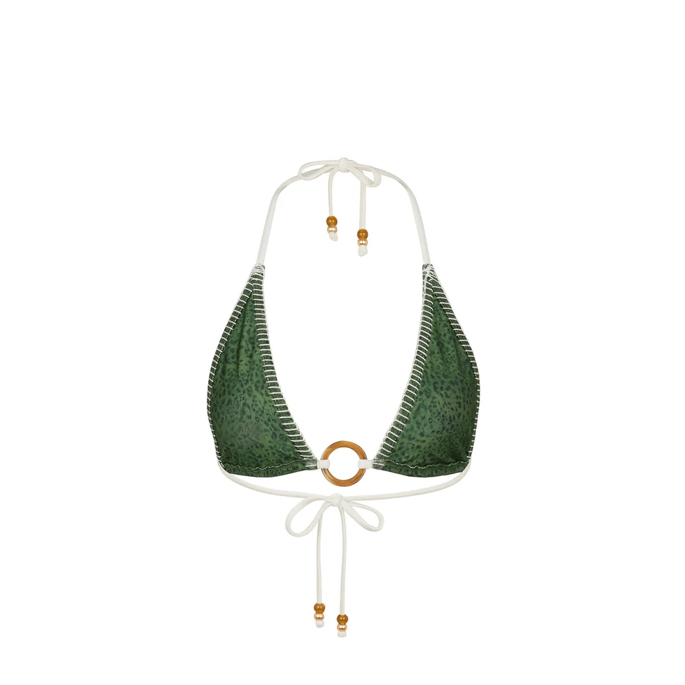 Kulani Kinis Kulani Kinis Lace Stitch Ring Halter Bikini Top - Wild Wonder Kulani Kinis Lace Stitch Ring Halter Bikini Top - Wild Wonder Splash Swimwear