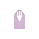 Kulani Kinis Kulani Kinis Lilac Glimmer Retro Tie Halter Knit Top Kulani Kinis Lilac Glimmer Retro Tie Halter Knit Top Splash Swimwear Clothing Top
