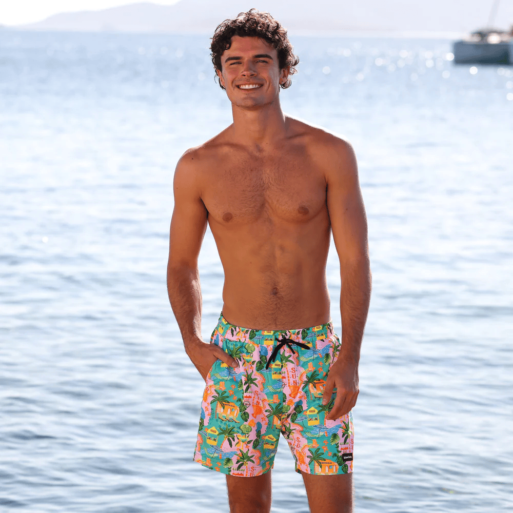 Kulani Kinis Kulani Kinis Mens Swim Trucks - Sunlit Spritz Kulani Kinis Mens Swim Trucks - Sunlit Spritz Splash Swimwear Mens Shorts