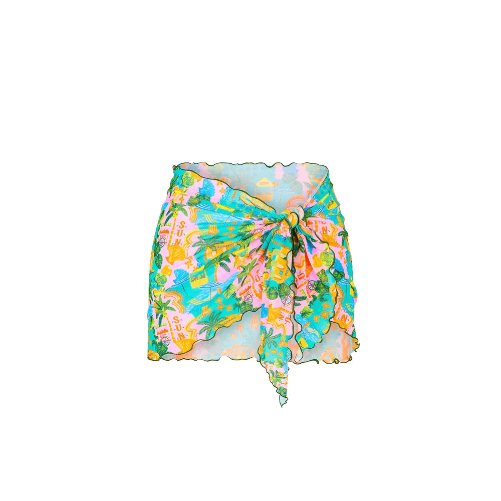 Kulani Kinis Kulani Kinis Mini Mesh Sarong - Sunlit Spritz Kulani Kinis Mini Mesh Sarong - Sunlit Spritz Splash Swimwear