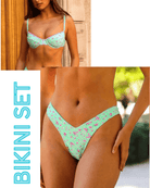 Kulani Kinis Kulani Kinis Mint Macaron Decorative Ditzy Underwire Bikini Top & Cheeky Bikini Bottom Bikini Set Kulani Kinis Mint Macaron Decorative Ditzy Underwire Bikini Top Splash Swimwear Bikini Tops XS 1000028323