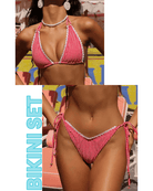 Kulani Kinis Kulani Kinis Scallop Crochet Halter Top & Cheeky Tie Bottom Bikini Set - Strawberry Siesta TOP246-STSI+BOT301-STSI-L Kulani Kinis Scallop Crochet Halter Top & Cheeky Tie Bottom Bikini Set - Strawberry Siesta Splash Swimwear Bikini Set L 51205061007545