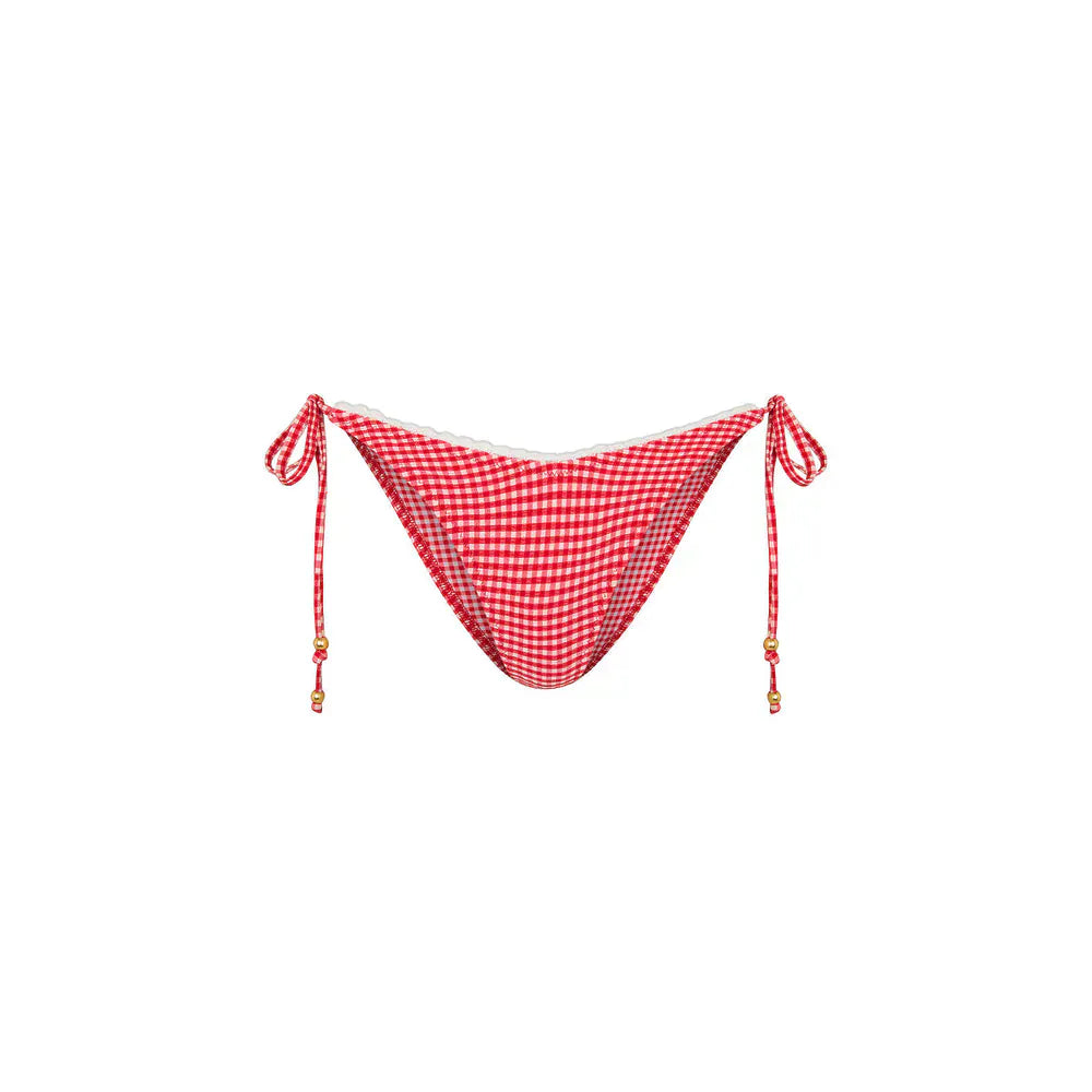 Kulani Kinis Kulani Kinis Scallop Crochet Halter Top & Cheeky Tie Bottom Bikini Set - Strawberry Siesta TOP246-STSI+BOT301-STSI-L Kulani Kinis Scallop Crochet Halter Top & Cheeky Tie Bottom Bikini Set - Strawberry Siesta Splash Swimwear Bikini Set L 51205061007545