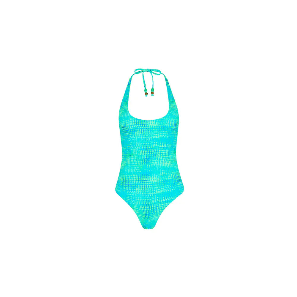 Kulani Kinis Kulani Kinis Scoop Halter Cheeky One Piece - Summer Seas Kulani Kinis Scoop Halter Cheeky One Piece - Summer Seas Splash Swimwear One Piece