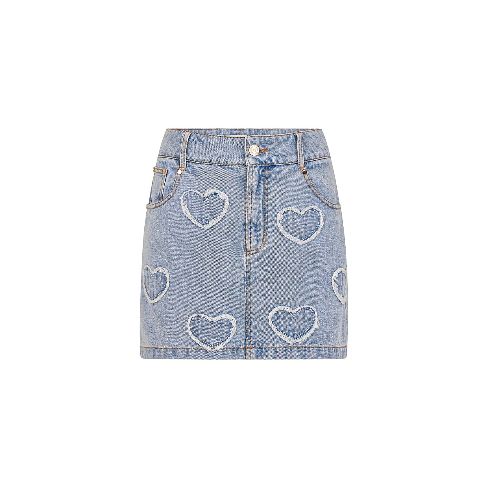 Kulani Kinis Kulani Kinis Starlit Denim Applique Jean Mini Skirt Kulani Kinis Starlit Denim Applique Jean Mini Skirt Splash Swimwear Skirts
