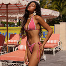 Kulani Kinis Kulani Kinis Strawberry Siesta Scallop Crochet Halter Bikini Top Kulani Kinis Strawberry Siesta Scallop Crochet Halter Bikini Top Splash Swimwear Bikini Tops