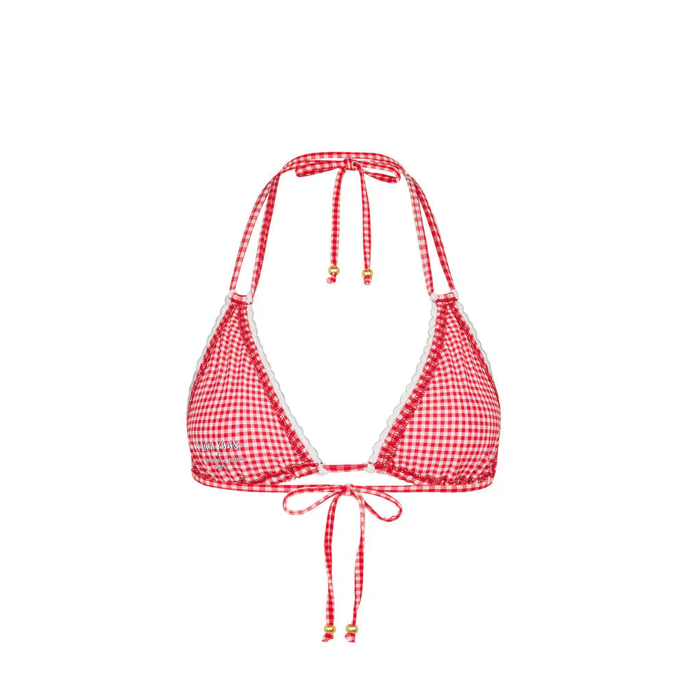 Kulani Kinis Kulani Kinis Strawberry Siesta Scallop Crochet Halter Bikini Top Kulani Kinis Strawberry Siesta Scallop Crochet Halter Bikini Top Splash Swimwear Bikini Tops