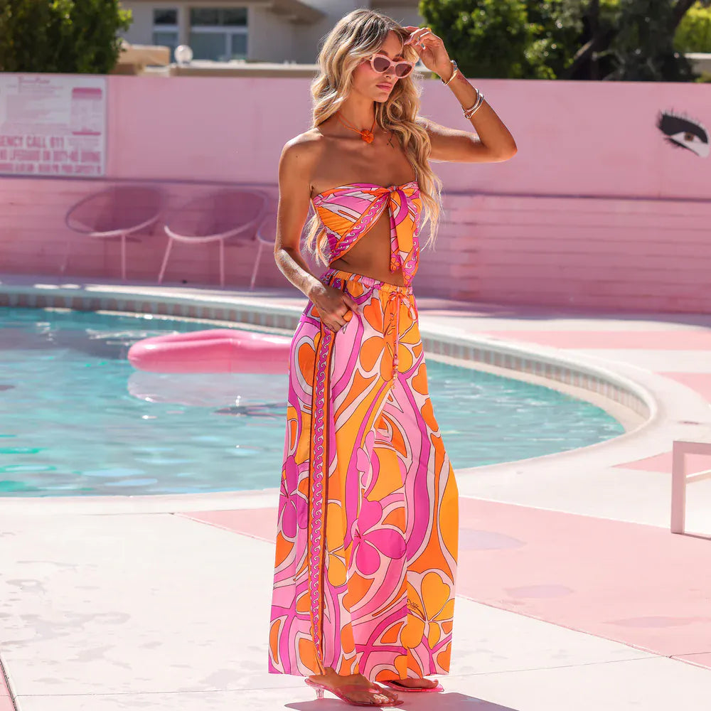 Kulani Kinis Kulani Kinis Sunrise Swirl Summer Bandana Scarf Top 17493-SUSW Kulani Kinis Sunrise Swirl Summer Bandana Scarf Top Splash Swimwear Accessories 840522524208