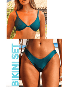 Kulani Kinis Kulani Kinis Underwire Triangle D+ Bikini Top &  Minimal Full Coverage Bikini Bottom -Laguna Haze Kulani Kinis Underwire Triangle D+ Bikini Top &  Minimal Full Coverage Bikini Bottom -Laguna Haze Splash Swimwear Bikini Set Medium