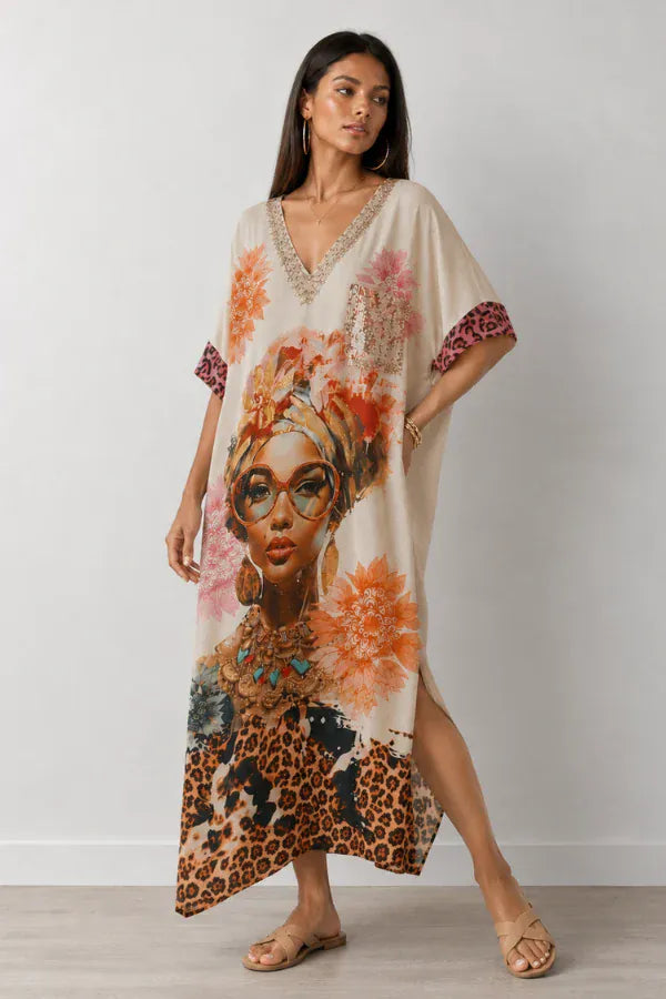 La Sofia La Sofia Florence Shimmer Dress - Leopard Lady VLSD710 La Sofia Florence Shimmer Dress - Leopard Lady Splash Swimwear Clothing Top O/S 9343064269275