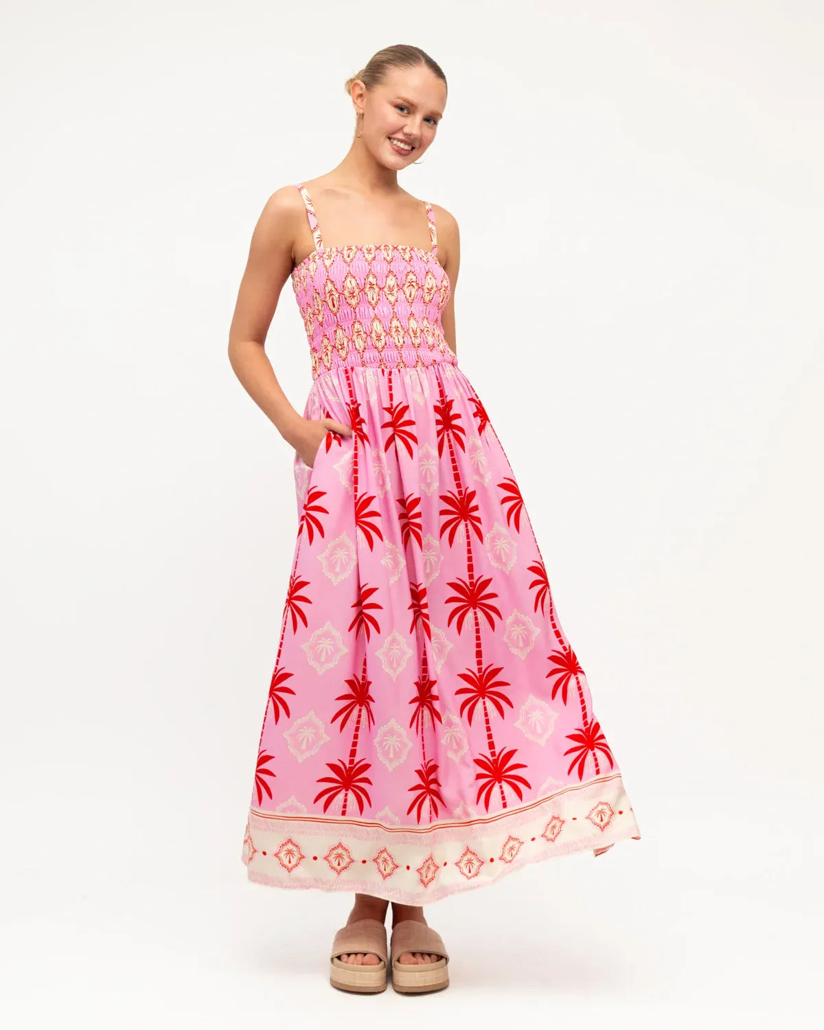 Label of Love Label of Love Pink Palms Maxi Dress Label Of Love Chocolate Bloom Maxi Dress Splash Swimwear Dresses