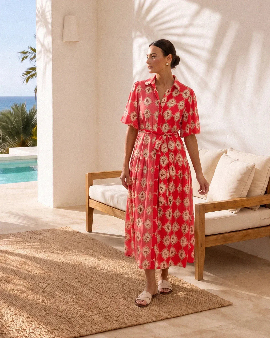 Label of Love Label of Love Pink Palms Midi Dress Label Of Love Chocolate Bloom Maxi Dress Splash Swimwear Dresses