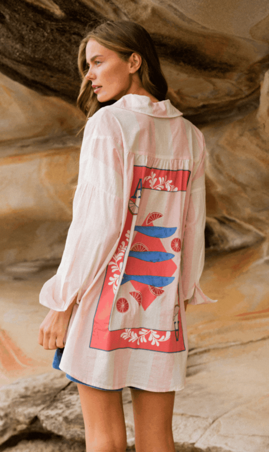 Label of Love Label Of Love Sophia Stripe Shirt - Pink/White Label Of Love Sophia Stripe Shirt - Pink/White Splash Swimwear Dresses