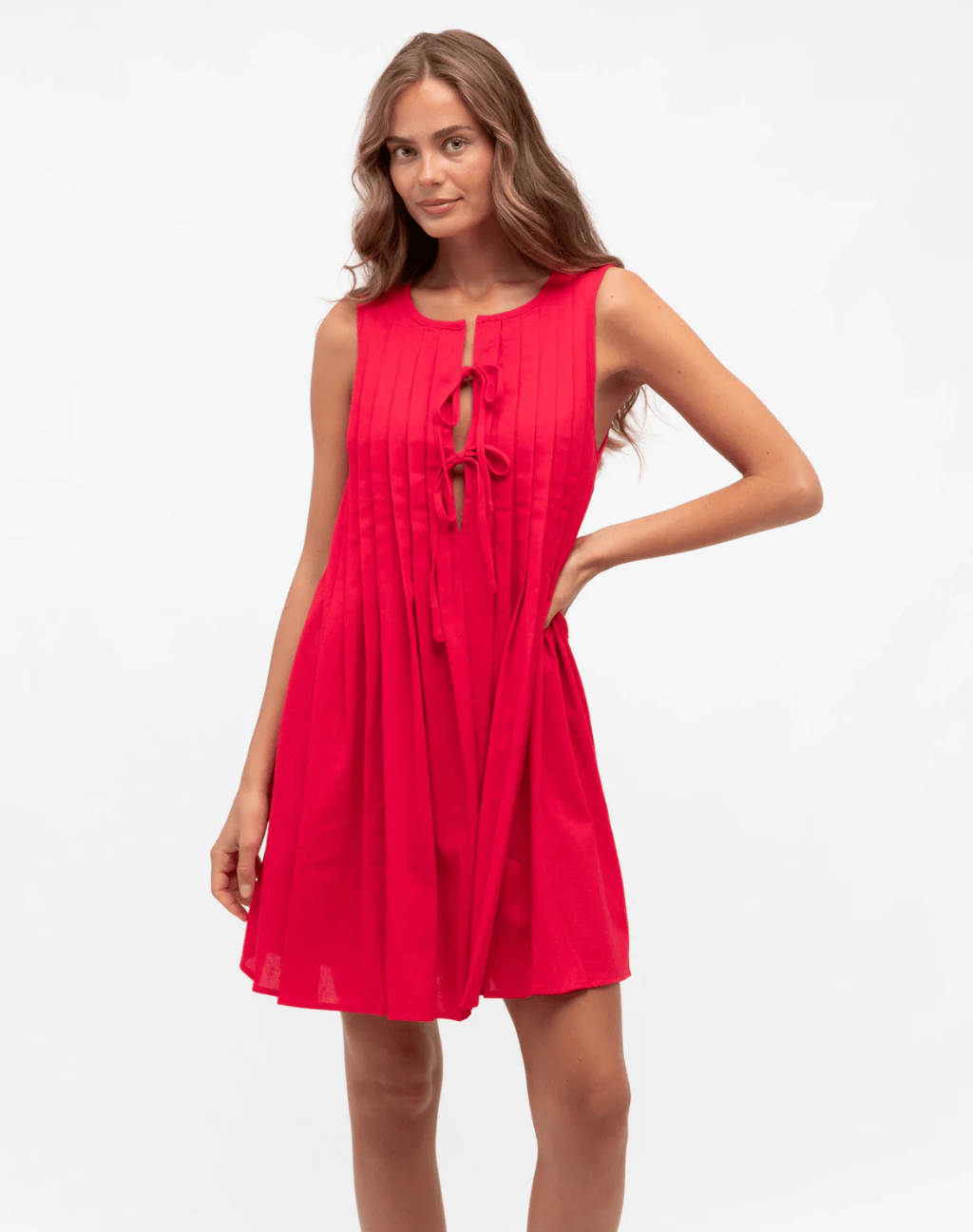 Label of Love Paper Heart Pleated Short Dress Paper Heart Pleated Short Dress Splash Swimwear Tops