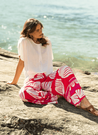 Label of Love Tallulah Pant - Red/White Label Of Love Tallulah Pant - Red/White Splash Swimwear