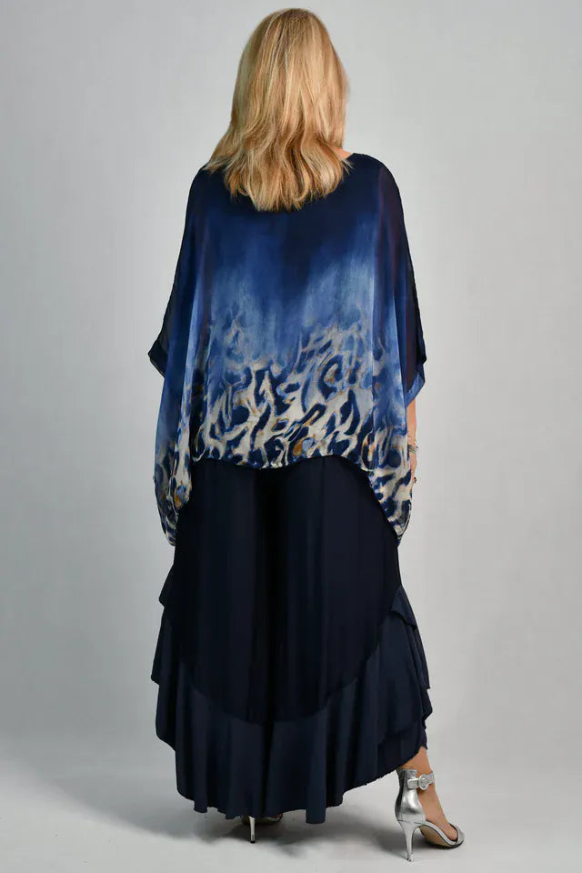 LaSofia La Sofia Allegra Silk Pant - Navy La Sofia Allegra Silk Pant - Navy Splash Swimwear Pants