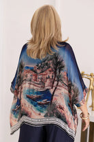 LaSofia La Sofia Gabriella Batwing Silk Top - Italian Riviera VLST722 LaSofia La Sofia Gabriella Batwing Silk Top - Sanctuary Green Splash Swimwear Clothing Top One size 9343064257050