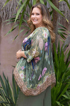 LaSofia La Sofia Gabriella Batwing Silk Top - Sanctuary Green VLST722 (1003) La Sofia Gabriella Batwing Silk Top - Sanctuary Green Splash Swimwear One size 9343064257852