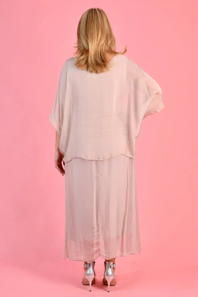 LaSofia La Sofia Marta Silk Maxi Skirt - Blush La Sofia Marta Silk Maxi Skirt - Blush Splash Swimwear