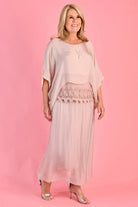 LaSofia La Sofia Marta Silk Maxi Skirt - Blush La Sofia Marta Silk Maxi Skirt - Blush Splash Swimwear