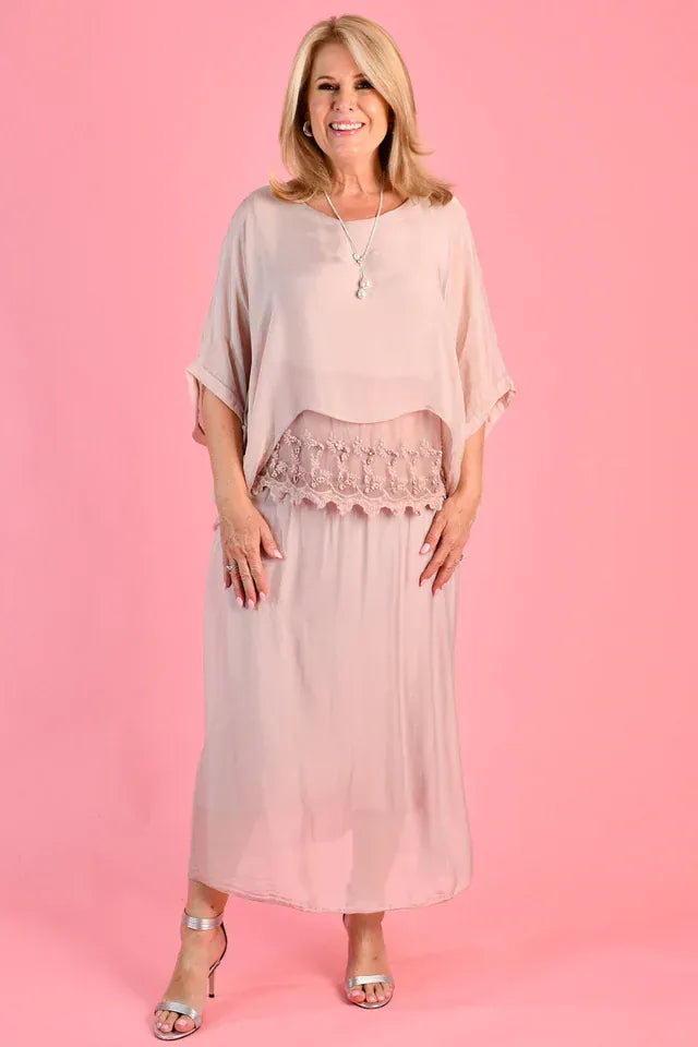LaSofia La Sofia Marta Silk Top W/Slip - Blush La Sofia Marta Silk Top W/Slip - Blush Splash Swimwear