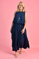 LaSofia La Sofia Milan Linen Tank - Navy La Sofia Milan Linen Tank - Navy Splash Swimwear