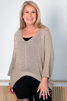 LaSofia La Sofia Shimmer Knit Top - Gold VLST090 (5062) La Sofia Shimmer Knit Top - Gold Splash Swimwear One size 9343064231555