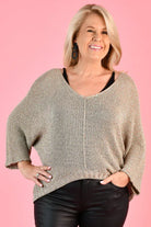 LaSofia La Sofia Shimmer Knit Top - Gold VLST090 (5062) La Sofia Shimmer Knit Top - Gold Splash Swimwear One size 9343064231555
