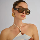 Le Specs Le Specs Dream Boat Sunnies - Coco LSP2652322 Le Specs Outta Love Sunnies - Pearl Caramel Splash Swimwear Sunnies 9324976437952