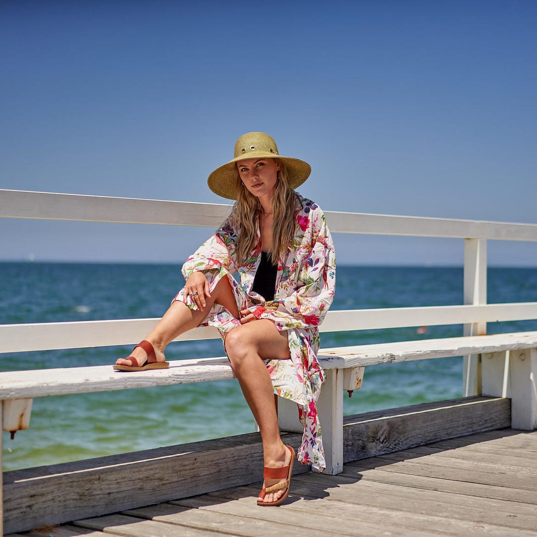 Linen Connection Cotton Kimono - Bathrobe Splash Swimwear Kimonos O/S 1000015277