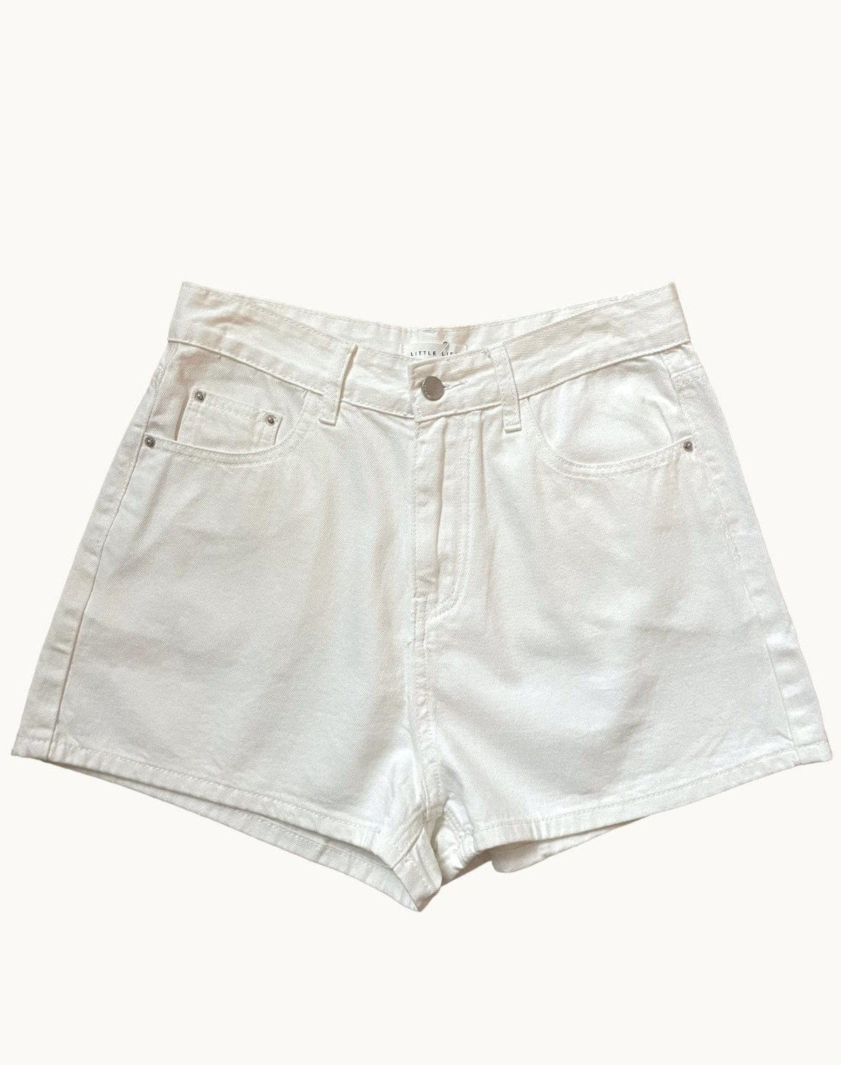 Little Lies Danica Shorts – White Denim Splash Swimwear