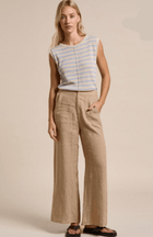 Little Lies Little Lies Jude Linen Pants R22062008 Little Lies Jude Linen Pants Splash Swimwear Womens Pants Taupe / 8 1000030641