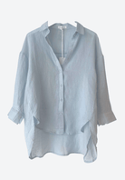 Little Lies Little Lies Linen Boyfriend Shirt Little Lies Linen Boyfriend Shirt Splash Swimwear Shirts