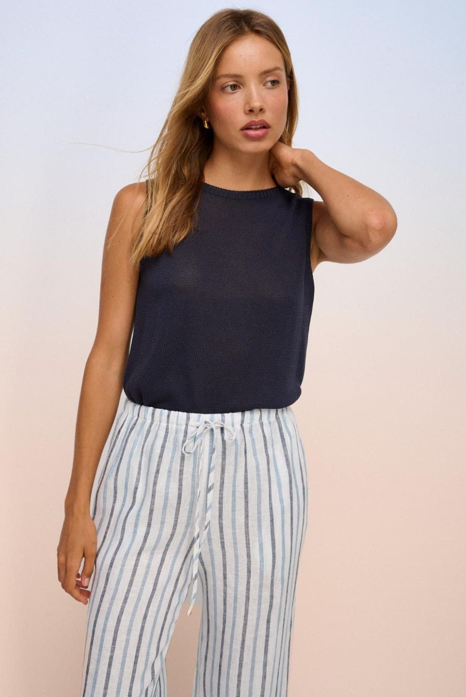 Little Lies Little Lies Spring Tank K23062605 Little Lies Spring Tank Splash Swimwear Tops Navy / S/M 1000028830