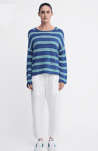 Little Lies Little Lies Stripe Spring Knit- Blue/Green Little Lies Contast Stitch Spring Tank - White Splash Swimwear Tops