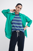 Little Lies Little Lies Stripe Spring Tank - Blue/Green Little Lies Contast Stitch Spring Tank - White Splash Swimwear Tops