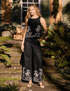 Little Lies Palm Embroidered Pants Palm Embroidered Pants Splash Swimwear Shirts