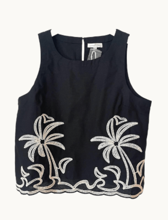 Little Lies Palm Embroidered Top Palm Embroidered Top Splash Swimwear Shirts
