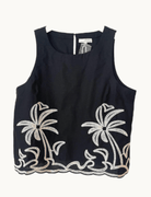 Little Lies Palm Embroidered Top Palm Embroidered Top Splash Swimwear Shirts