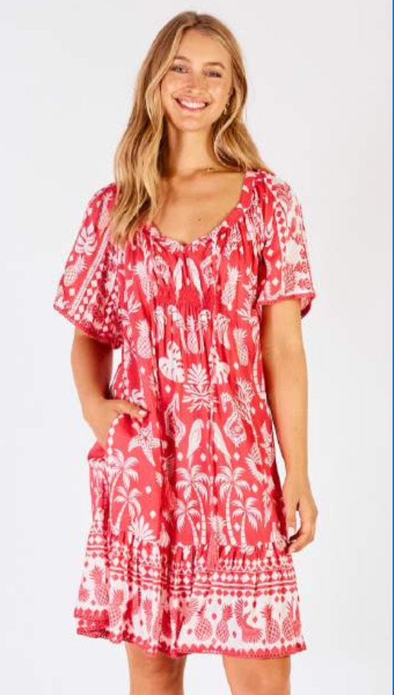 Lulalife Agatha Midi Dress - Melon Lulalife Agatha Midi Dress - Melon Splash Swimwear