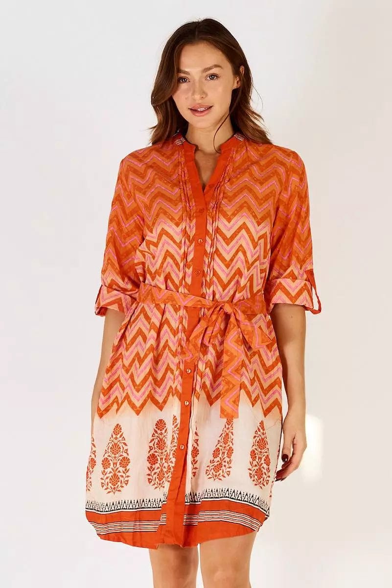 Lulalife Alex Shirtmaker Dress - Flame Alex Shirtmaker Dress - Flame Splash Swimwear